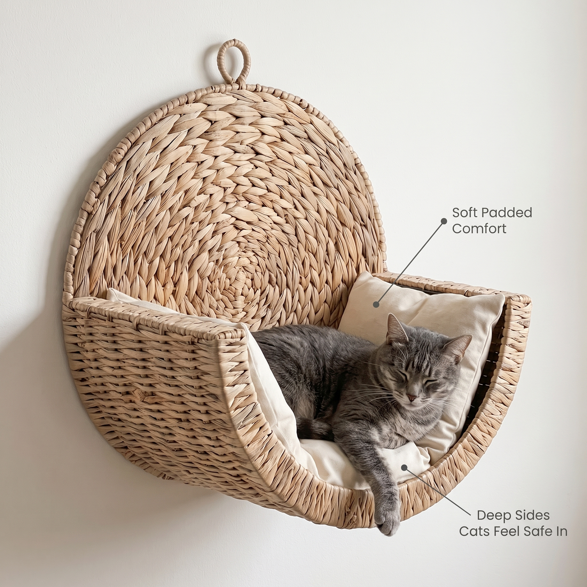 Soft padded comfort and deep sides cats feel safe in
